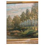 Framed Signed Landscape Oil Painting 11 1/2 x 13 1/2 Inches