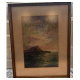 Framed Signed Watercolor Painting by Grace Raymond Dated 1923