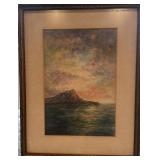 Framed Signed Watercolor Painting by Grace Raymond Dated 1923