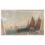 Framed Limited Edition Signed Etching by Calvaty - Nautical Scene