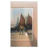 Framed Limited Edition Signed Etching by Calvaty - Nautical Scene