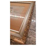Framed Signed Horse Racing Artwork with Ornate Frame, 22 x 17 Inches