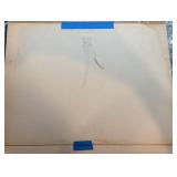 Signed 1960 Nelson R.A. Male Nude Pencil Drawing 20 x 14.5 Inches