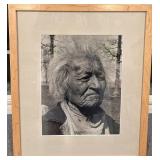 Framed Black and White Portrait Photograph 17.5 x 21 with 10 x 13 Mat Opening
