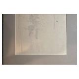 Signed Nelson R.A. 1960 Framed Abstract Pencil Drawing, 21.5x14.5