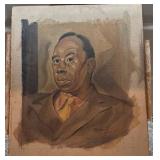 Signed 1939 Watercolor Portrait 14 x 16 by Medcalf