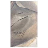 Signed 1939 Watercolor Portrait 14 x 16 by Medcalf