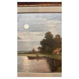 Signed Framed Landscape Painting by H. Verhaaf 21x17