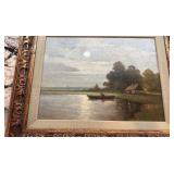 Signed Framed Landscape Painting by H. Verhaaf 21x17