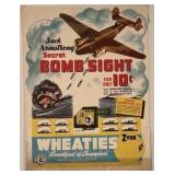 Vintage Jack Armstrong Secret Bomb Sight Wheaties Promo Poster 12.5 x 17