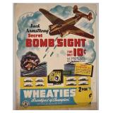 Vintage Jack Armstrong Secret Bomb Sight Wheaties Promo Poster 12.5 x 17