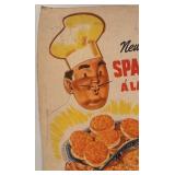 Vintage Bisquick Spanish Corn Recipe Card Advert with Chef Illustration