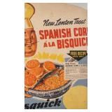Vintage Bisquick Spanish Corn Recipe Card Advert with Chef Illustration