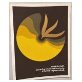 Signed 20x26 Abstract Art Poster with Quote and Weed Motif