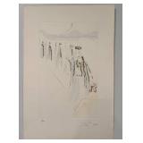 Signed Limited Edition Salvador Dali Engraving 15 x 22.5 with Foxing