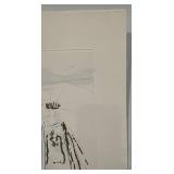 Signed Limited Edition Salvador Dali Engraving 15 x 22.5 with Foxing