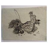 15 x 22 Asian Samurai Warrior Art Print on Rice Paper