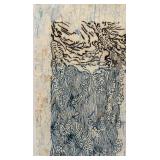 15 x 22 Asian-Inspired Abstract Ink Artwork on Handmade Paper