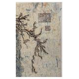 15 x 22 Asian-Inspired Abstract Ink Artwork on Handmade Paper