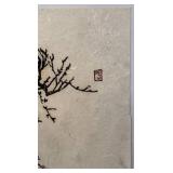 Asian-Style Ink Artwork on Fiber Paper, Child on Ox, 15 x 22 Inches