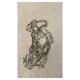 Handmade Paper Artwork with Abstract Figure, 15 x 22 Inches