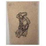 Ink Art Drawing on Handmade Paper 15 x 22