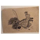 15 x 22 Asian Style Warrior Print on Textured Paper