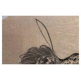 15 x 22 Asian Style Warrior Print on Textured Paper