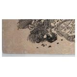 15 x 22 Asian Style Warrior Print on Textured Paper