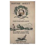 Vintage Rhyme Sheet "Old Farmer Giles" Poetry Broadsheet