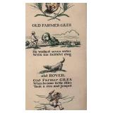 Vintage Rhyme Sheet "Old Farmer Giles" Poetry Broadsheet