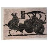 Greek Warrior Linocut Art Print on Handmade Paper 15 x 22