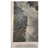 Vintage Framed Photo Print Athabasca Falls Jasper Alberta by G. H. Spalinger 10.75x13.75