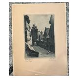 Lot of 5 Vintage Architectural Etchings Signed by Artist