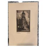 Lot of 4 Vintage European Architectural Etchings