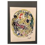 Marc Chagall Style Color Art Print 11 x 9 with Mat