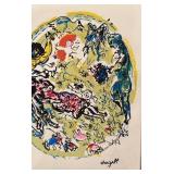 Marc Chagall Style Color Art Print 11 x 9 with Mat