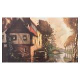 Vintage Watermill Landscape Print by Giovanni, 19 3/4 x 15 Inches