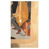 Art Deco Style Mixed Media Artwork Signed Haupt 14 x 18.5 Inches