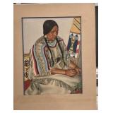 Winold Reiss Native American Portrait Print 14x11 Great Northern Ry Art