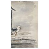 K. Valentas 10 x 14 Watercolor Seagull Artwork