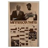 1972 Minnesota Twins Home Game Schedule Poster 14 x 22