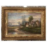 Framed Landscape Oil Painting Signed 16 x 11.5 Inches