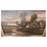 Framed Landscape Oil Painting Signed 16 x 11.5 Inches