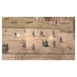Antique Framed Hand-Colored Engraving Vue de Varsovie 18x11.5