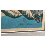 Sekino Signed Limited Edition Woodblock Print, Framed 21x26