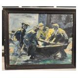 Original Framed Oil Painting with Signature, 14 x 16.5 Inches