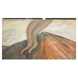 Vintage Riverboat Landscape Oil Painting Signed 21 x 17