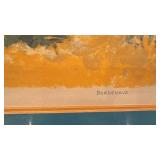 Bordenave Signed Framed Village Landscape Print with Certificate of Authenticity
