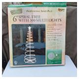 6' Spiral Tree with 300 Multi Lights Christmas Decoration